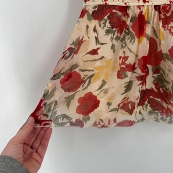 VTG Nine West Y2K‎ Fairy Core Whimsy Silk Floral baby doll blouse Small Size 6 - Picture 5 of 10